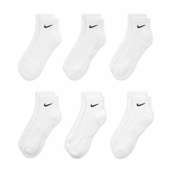 Nike Everyday Cushioned Training Ankle Socks (6 Pairs) Бяло/Черно Мъжки чорапи