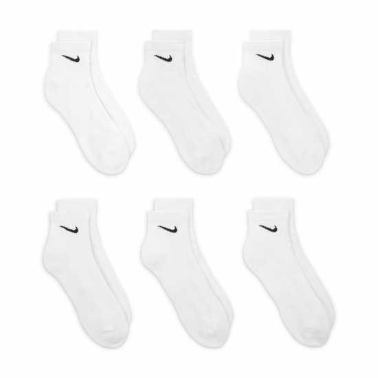 Nike Everyday Cushioned Training Ankle Socks (6 Pairs) Бяло/Черно Мъжки чорапи