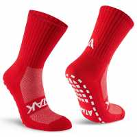 Atak Sports Grip Mid Leg Socks Senior Червено/Бяло Мъжки чорапи