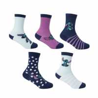 Character Crew Sock 5Pk Children Stitch Детски чорапи