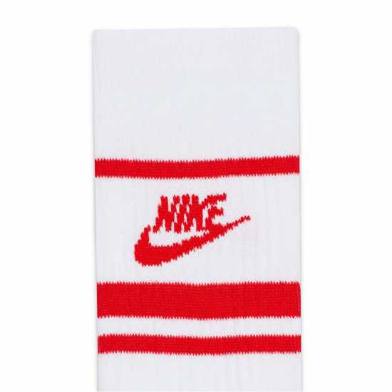 Nike Sportswear Dri-Fit Everyday Essential Crew Socks (3 Pairs) Бяло/Червено Мъжки чорапи