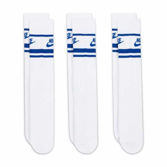 Nike Sportswear Dri-Fit Everyday Essential Crew Socks (3 Pairs) Бяло/Кралско Мъжки чорапи