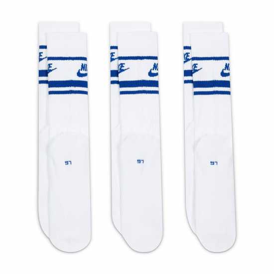 Nike Sportswear Dri-Fit Everyday Essential Crew Socks (3 Pairs) Бяло/Кралско Мъжки чорапи