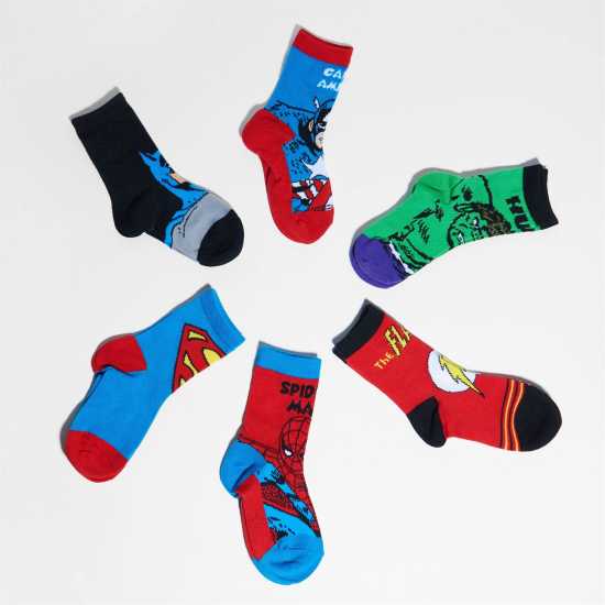 Character Мъжки Чорапи С Ластик 3Бр. 3 Pack Crew Socks Infants  Детски чорапи