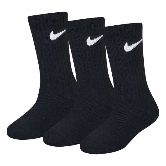 Nike Basic Crew 3Pk Sock Infants Черно Детски чорапи