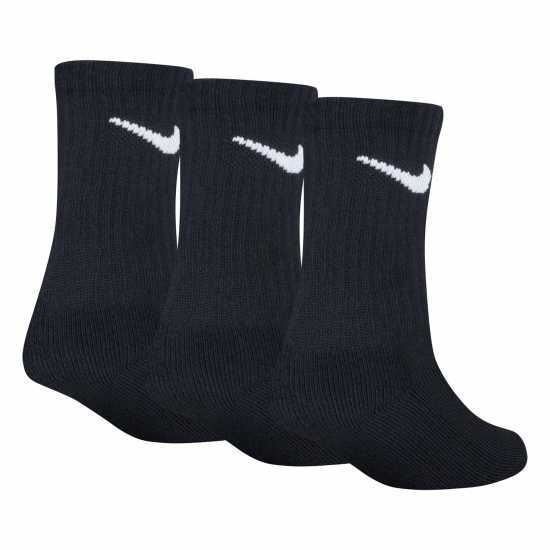 Nike Basic Crew 3Pk Sock Infants Черно Детски чорапи