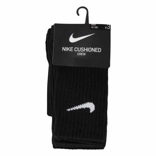 Nike Basic Crew 3Pk Sock Infants Черно Детски чорапи