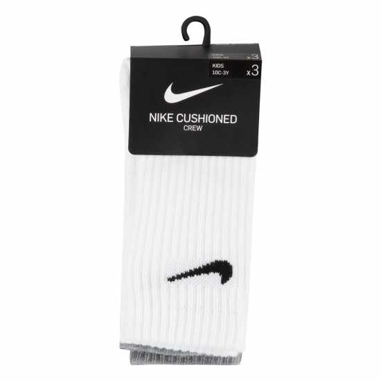 Nike Basic Crew 3Pk Sock Infants Бяло/Сиво Детски чорапи