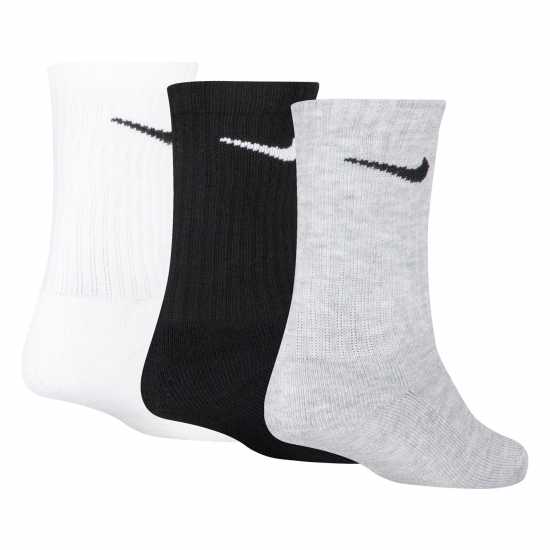 Nike Basic Crew 3Pk Sock Infants Бяло/Сиво Детски чорапи