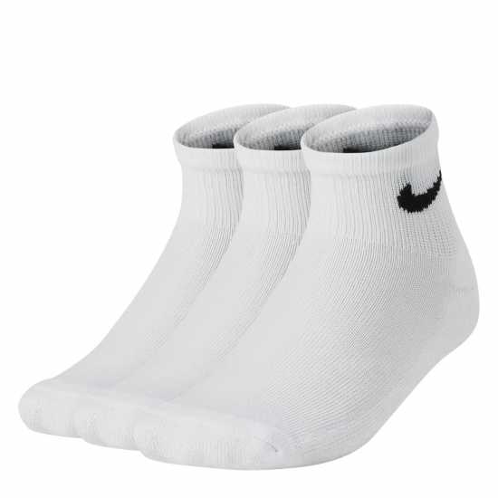 Nike Basic Ankle 3Pk Childs White Детски чорапи