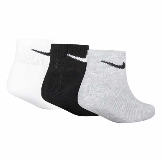 Nike Basic Ankle 3Pk Childs White/Grey Детски чорапи