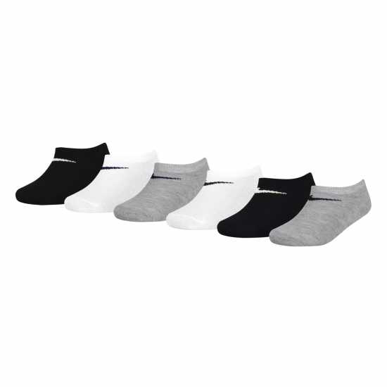 Nike Basic 6Pk Low Childs Бяло/Сиво Детски чорапи