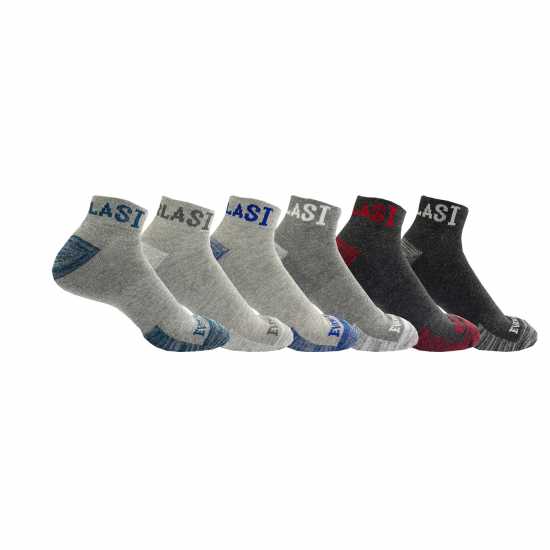 Everlast Quarter 6 Pack Socks Mens Сиво Мъжки чорапи