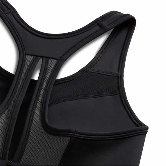 Nike Swoosh High Support Women's Non-Padded Adjustable Sports Bra Черно/Бяло 