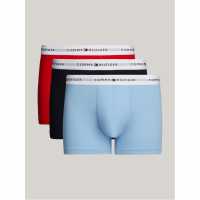 Tommy Hilfiger 3 Pack Signature Boxer Shorts3P Trunk Червен/Син/Син 0XR 