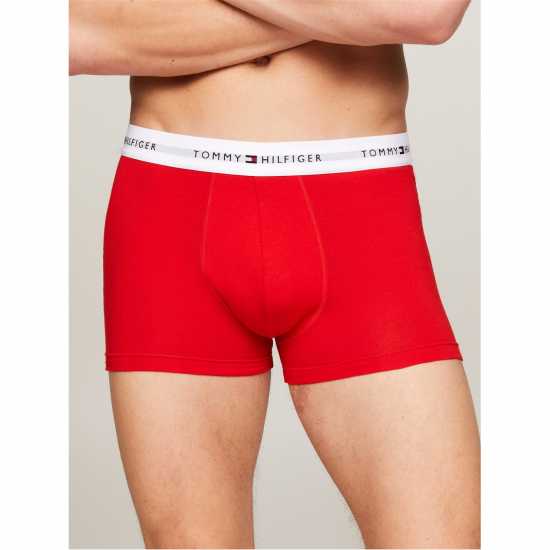 Tommy Hilfiger 3 Pack Signature Boxer Shorts3P Trunk Червен/Син/Син 0XR 