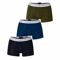 Tommy Hilfiger 3 Pack Signature Boxer Shorts3P Trunk Синьо/Синьо/Зелено 0SR 