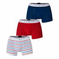 Tommy Hilfiger 3 Pack Signature Boxer Shorts3P Trunk Нави / АОП / Червен 0SX 