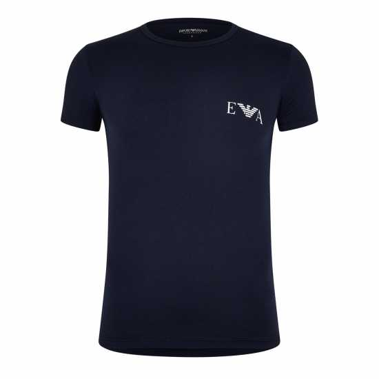 Emporio Armani Тениска Logo T Shirt Морско/Бяло Мъжки ризи