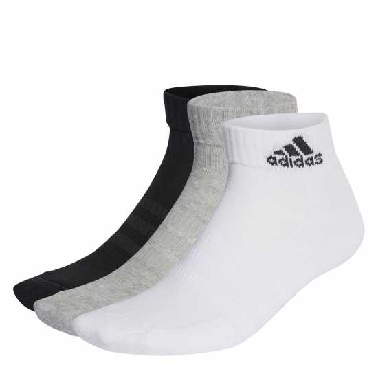 Adidas Cushioned Sportswear Ankle Socks 3 Pairs Сив/Черен/Бял Детски чорапи