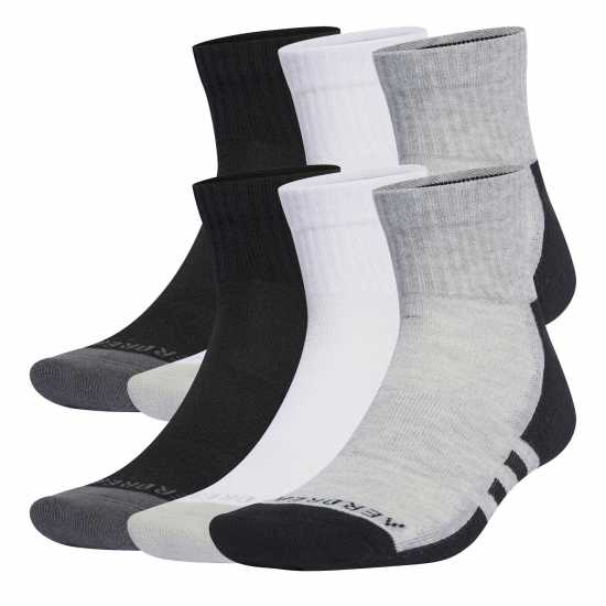 Adidas Aeroready Ankle 6 Pack Socks Womens Сив/Черен/Бял Дамски чорапи