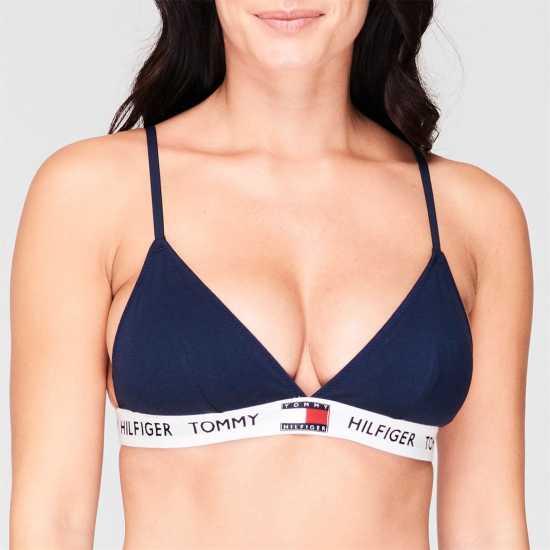 Tommy Hilfiger Organic Cotton Padded Triangle Bra Нави Блейзър CHS 