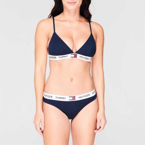 Tommy Hilfiger Organic Cotton Padded Triangle Bra Нави Блейзър CHS 