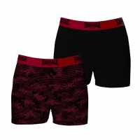 Lonsdale Мъжки Боксерки 2 Pack Boxers Mens Червено камуфлажно Мъжко бельо