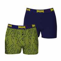 Lonsdale Мъжки Боксерки 2 Pack Boxers Mens Зелена Камуфлаж Мъжко бельо