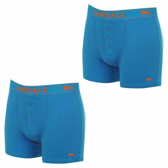 Lonsdale Мъжки Боксерки 2 Pack Boxers Mens Син Камуфлаж Мъжко облекло за едри хора