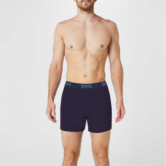 Lonsdale Мъжки Боксерки 2 Pack Boxers Mens Камуфлажно синьо 