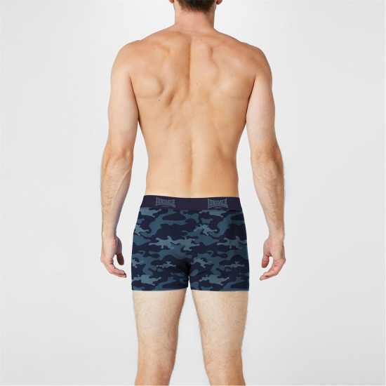 Lonsdale Мъжки Боксерки 2 Pack Boxers Mens Камуфлажно синьо 