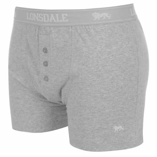 Lonsdale Мъжки Боксерки 2 Pack Boxers Mens Сив Каму Мъжко облекло за едри хора