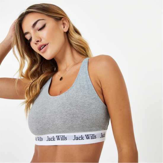 Jack Wills Dibsdall Multipack Bralette 2 Pack Сив марл Дамско бельо