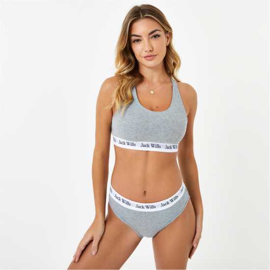 Jack Wills Dibsdall Multipack Bralette 2 Pack Сив марл Дамско бельо