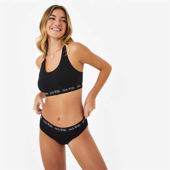 Jack Wills Dibsdall Multipack Bralette 2 Pack Черно Дамско бельо