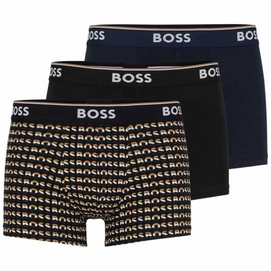 Hugo Boss Boss 3-Pack Power Boxer Shorts Черно/бяло/синьо 