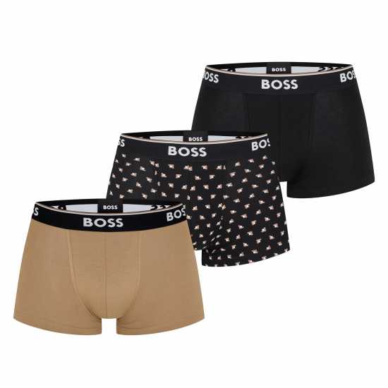 Hugo Boss Boss 3-Pack Power Boxer Shorts AOP/Кафяво/Черно 962 