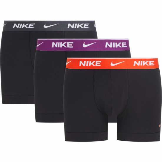 Nike Спортни Гащета 3 Pack Everyday Cotton Trunks Mens Черно/Viotech Мъжко бельо