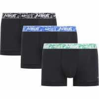 Nike Спортни Гащета 3 Pack Everyday Cotton Trunks Mens Черно/Синьо/Зелено U9L 