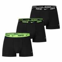 Nike Спортни Гащета 3 Pack Everyday Cotton Trunks Mens Волт/Черно/Черно 