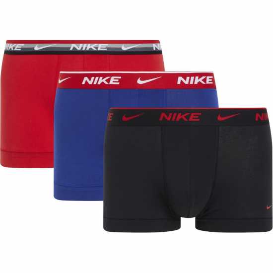 Nike Спортни Гащета 3 Pack Everyday Cotton Trunks Mens Червено/Синьо/Черно 608 