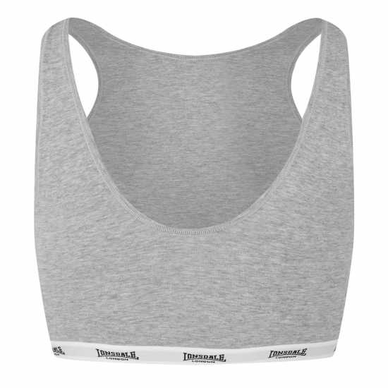 Lonsdale Crop Top Ld00 Сив марл Спортни сутиени