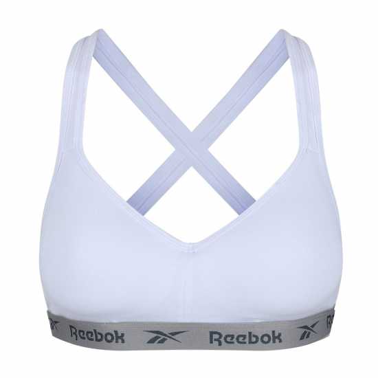 Reebok Cara Crop Sports Bra Womens Бяло Дамско бельо