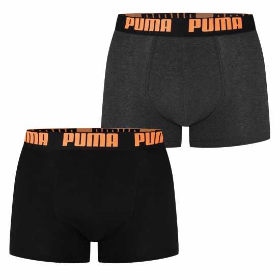 Puma Мъжки Боксерки 2 Pack Boxers Mens Черно/Оранжево 