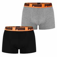 Puma Мъжки Боксерки 2 Pack Boxers Mens Сиво/оранжево 