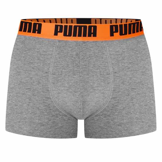 Puma Мъжки Боксерки 2 Pack Boxers Mens Сиво/оранжево 