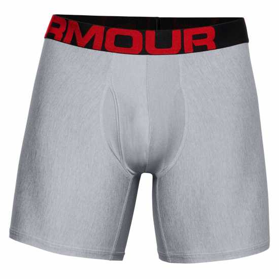 Under Armour Мъжки Боксерки 2 Pack 6Inch Tech Boxers Mens Хедър/Сиво Мъжко облекло за едри хора