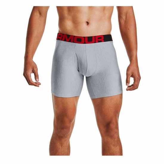 Under Armour Мъжки Боксерки 2 Pack 6Inch Tech Boxers Mens Хедър/Сиво Мъжко облекло за едри хора