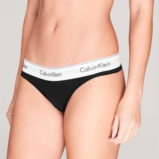 Calvin Klein Thong ЧЕРЕН Дамско бельо